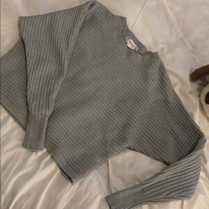 PINK ROSE Knit Dolman Long Sleeve Sweater Sz XS Gray